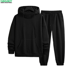 Conjunto Deportivo para Hombre con Cuello Alto y Media Cremallera, Transpirable, Sudadera con Capucha y Pantalones Jogger Ajustados - Product Image 1