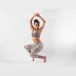 Pantalons de yoga et de fitness pour femmes - Leggings d'entraînement taille haute en spandex/polyester avec décoration en cristal, taille élastique, vêtements de sport - Product Image 2