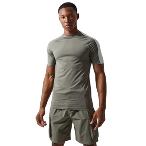 Camiseta Deportiva Ajustada de Algodón para Hombre, Ropa de Entrenamiento, Running, Ejercicio, Manga Corta, Venta al Por Mayor del Fabricante - Product Image 1