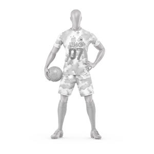 Conjunto de Camiseta y Pantalones Cortos de Fútbol Personalizados para Hombre, 100% Poliéster, Elásticos en Cuatro Direcciones, Secado Rápido, Impresión por Transferencia de Calor, Nombre del Equipo, Letras y Logotipo - Product Image 2