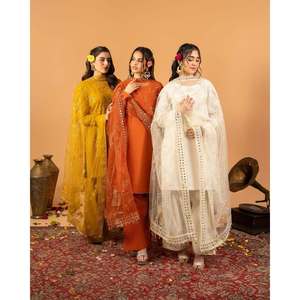 Designer Women's Party Wear Suit Set with Fancy <b>Lace</b> Border Elegant and Stylish - Product Image 1