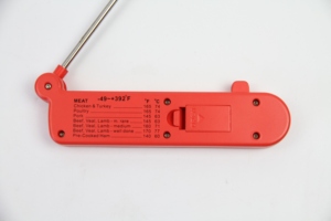 Thermomètre numérique pliable avec sonde pour la cuisine, la cuisson, les aliments, le barbecue, la viande - Rouge - Product Image 3