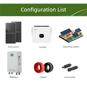 Sistema de Energía <span class=keywords><strong>Solar</strong></span> Doméstico de 10KW, Inversor Growatt, Paneles de Silicio Monocristalino, Batería de Iones de Litio MPPT de 16KWH - Product Image 5
