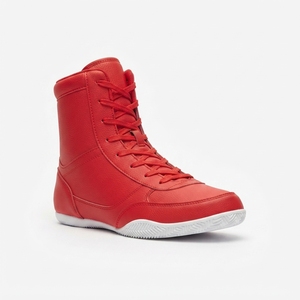 Chaussures de boxe homme femme légères montantes en cuir à lacets respirantes en mesh toutes saisons avec semelle antidérapante et soutien pour la gym - Product Image 2