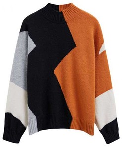Knit Sweater with Crew Neck Breathable Baggy Winter Pullover Top - Soft Breathable Female Fashion <b>Jumper</b> Apparel - Product Image 1