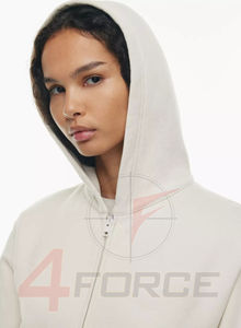 Sudadera con Capucha y Cremallera para Mujer, Corte Moderno, 465 GSM, Mezcla de Algodón, Estilo Urbano, Fabricante OEM, Etiqueta Privada Personalizada - Product Image 6