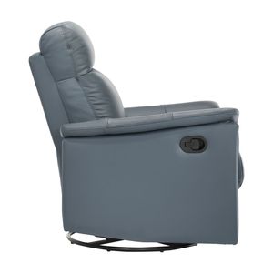 Poltrona Reclinabile Moderna in Pelle Blu-Grigio con Movimento Girevole e Oscillante, Arredo Comfort per Soggiorno - Product Image 5