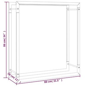 Griglia per legna da ardere in acciaio nero opaco 31.5 "x 11" x 33.9 "per parti del camino - Product Image 6