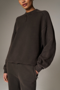 Sudadera Oversize de Cuello Redondo para Mujer, Manga Larga, Color Sólido, Tejido de Algodón, para Otoño - Product Image 3