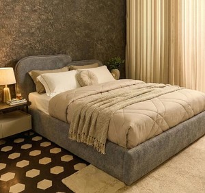 Modern Upholstered Fabric <b>Bed</b> Frame King Size <b>with</b> Hydraulic <b>Storage</b> Soft <b>Bed</b> <b>with</b> Quilted Headboard and Footboard - Product Image 1