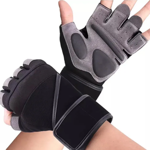 Gants d'entraînement pour le fitness, accessoires de sport élégants, demi-doigts, support de poignet, légers, respirants, fermeture à lacets - Product Image 1