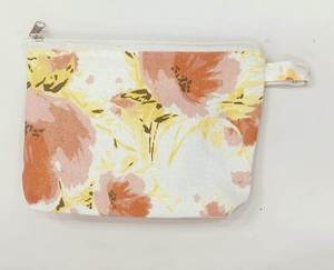 Bolsa de cosméticos de lona con estampado floral, bolsa de maquillaje con cremallera, organizador de artículos de tocador de viaje con logotipo personalizado, bolso de mano portátil para mujer al por mayor - Product Image 4