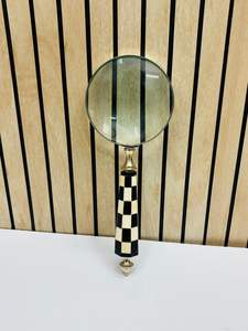 Lupa de 4'' Estilo Vintage con Mango de Resina a Cuadros |   Lente de Lectura e Inspección Portátil - Product Image 5