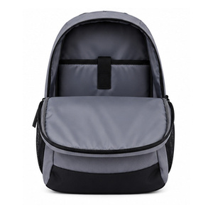 Sac à dos décontracté unisexe gris grande capacité avec compartiment pour ordinateur, panneau solaire GPS, poche latérale en maille et bandoulière rembourrée zippée - Product Image 5