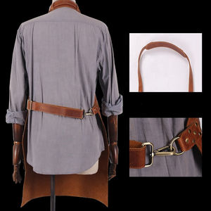 Delantal de cuero para soldador personalizado en oferta, delantal de soldadura FR con múltiples bolsillos, delantal de cuero de vaca para soldador - Product Image 4