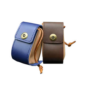 Elegante Bolsa Plegable de Lujo para Dados de Cuero PU Azul, Bandeja para Dados de Juego DnD, Bolsa con Cordón para Monedas y Llaves con Botón - Product Image 6