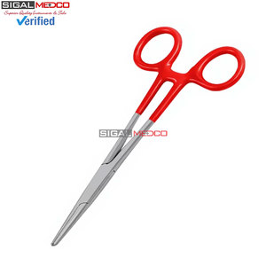 Pinzas Manuales para Mosquitos de Calidad Premium, 5 Pulgadas, Rectas, con Mangos Recubiertos de PVC Rojo, Acero Inoxidable Alemán, Quirúrgicas, Dentales, Hemostáticas - Product Image 6