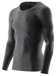 Unisex Plus Size Fitness Gym Wear Custom Made High Quality Compression Long Sleeve V-neck Spandex/Polyester <b>Base</b> <b>Layer</b> Shirt <b>Men</b> - Product Image 5