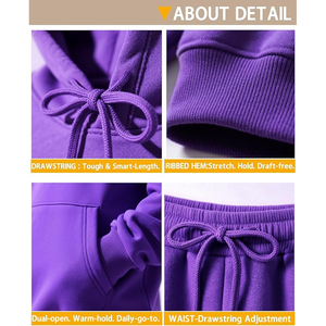 Vêtements d'hiver personnalisables thermocollés - Ensemble pull et jogging en coton thermique Elite - Product Image 6