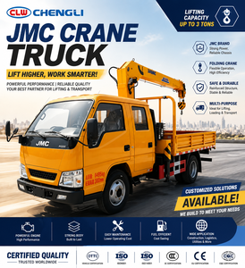 Grue montée sur camion JMC 3 tonnes à vendre, grue hydraulique pliable, véhicule de transport de marchandises avec performances fiables - Product Image 1