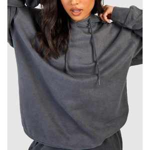 Conjunto Deportivo de Dos Piezas de Algodón Personalizado, Sudadera y Pantalones Deportivos para Mujer, Conjunto de Sudadera con Capucha y Top Corto para Mujer - Product Image 2