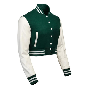 Custom <b>Womens</b> Bomber Jacket Cropped Varsity <b>Coat</b> Fashion Streetwear Outerwear Wholesale Supplier USA - Product Image 5