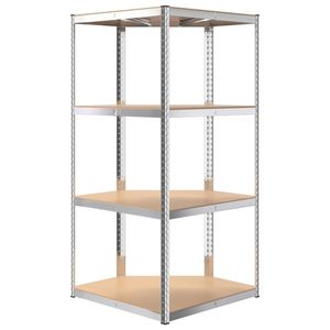 Étagères d'angle en acier argenté et bois d'ingénierie à 4 niveaux pour garage - Product Image 6