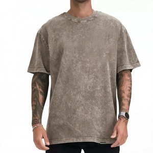 เสื้อยืดผู้ชายสไตล์วินเทจ ล้างสีแบบแอซิดวอช ผ้าคอตตอนหนานุ่ม ทรงหลวม แฟชั่นแนวสตรีทแวร์ลำลอง - Product Image 2