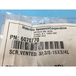 10 MRC 6070770 Tornillo ventilado, acero inoxidable, 3/8-16X3/4L, 184620 - Equipo y piezas de semiconductores de confianza de Trusted Global Legacy - Product Image 4