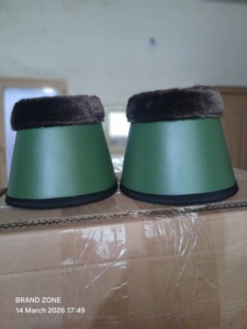 BRAND ZONE Equine Boots Patent Leather Horse Tendon Brushing Boots Splint Boots with 8MM Neoprean and Faux Fur <b>Equestrian</b> horse - Product Image 2