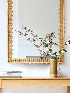 New Rattan Wall <b>Mirror</b> Rectangular <b>Mirror</b> Frame Woven <b>Mirror</b> Decor Rustic Wall <b>Hanging</b> <b>Mirror</b> Ideal For Living Room Home Decor - Product Image 4