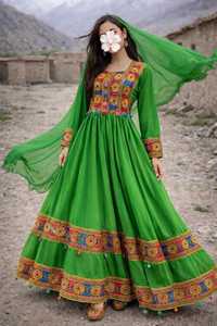 Traditional Indian Lehenga Choli Green Embroidered Cotton Floor-Length Loose Fit Women Ethnic Wedding <b>Dress</b> Ethnic Evening <b>Dress</b> - Product Image 5