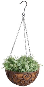 Pot de fleurs suspendu en fibre de coco avec cadre métallique, design rustique pour plantes d'intérieur et d'extérieur - Product Image 4