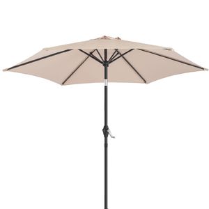 Ombrellone da Esterno Rotondo 7.5FT con Sistema di Sollevamento a Manovella, 6 Stecche in Ferro, Palo in Ferro, Impermeabile e Protezione UV, Raggi 2.5m 3m - Product Image 4