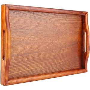Plateau de service en bois massif écologique avec poignées pour le thé, le café, les collations, usage domestique, vente en gros, pour la cuisine, l'hôtel, le petit-déjeuner - Product Image 6