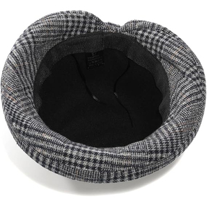 Casquette Gavroche Noire pour Femme avec Rayures Fines, Chapeau Tendance pour Fêtes en Extérieur avec Anneau Métallique – Vente en Gros - Product Image 2