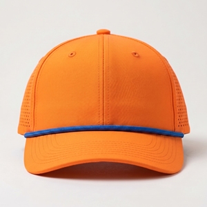 Orange Perforated Trucker Cap Adjustable Baseball <b>Hat</b> Breathable Strap Back Cap for Sports Outdoor Wear - Product Image 1
