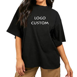 Camiseta de Manga Corta con Estampado Gráfico Unisex, Algodón/Poliéster, OEM ODM, Logotipo Personalizado con Impresión Puff, Camisetas Bordadas para Mujer - Product Image 4