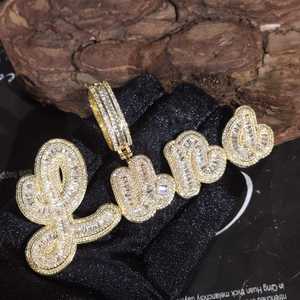 Colgante con Letra Personalizada Iced Out, Plata 925 con Baño de Rodio y Moissanita, Joyería Hip Hop Unisex - Product Image 4