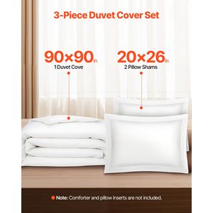 Juego de Funda Nórdica Tamaño Queen, 100% Algodón, 4 Piezas, Incluye 1 Funda Nórdica 90x90 y 2 Fundas de Almohada 20x26, Elegante Tamaño Twin - Product Image 2
