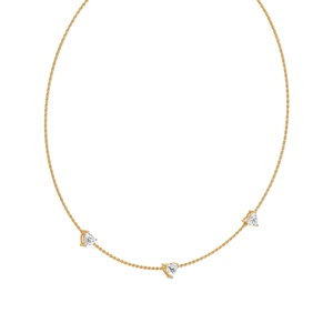 สร้อยคอ Adore Trinket ดีไซน์หรูหราและสง่างาม ทำจากเงินแท้ 9KT, 10KT, 14KT, 18KT ประดับเพชรทรงหัวใจเพาะเลี้ยงในห้องปฏิบัติการ เหมาะสำหรับเป็นของขวัญสำหรับผู้หญิง - Product Image 6