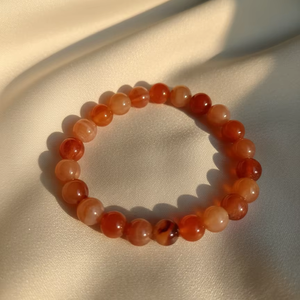 Handmade AAA Red Carnelian Round Bead Bracelet – Polished Gemstone Stretch Bracelet for <b>Men</b> & Women - Product Image 1
