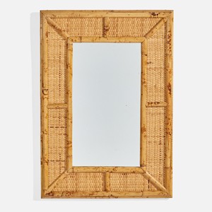 <b>Rectangle</b> <b>wall</b> <b>mirror</b> with woven rattan frame outstanding quality <b>mirrors</b> <b>for</b> salon barber shop - Product Image 3