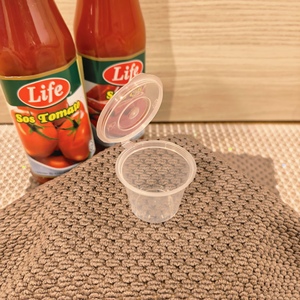 1oz Biodegradable Reusable Sauce Cup with Hinged <b>Lid</b> Freezer Safe & Recyclable - Product Image 1