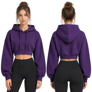 Custom Womens Cropped Hooded <b>Tops</b> Manufacturer Wholesale Short Hoodies Supplier Private Label Apparel For US <b>UK</b> Europe Fashion - Product Image 4