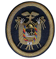 Parche/Insignia de Lujo con Hilo de Oro y Lentejuelas Bordadas con Logotipo Personalizado, con Imperdible y para Coser, Resistente al Agua, Efecto 3D en Relieve para Ropa