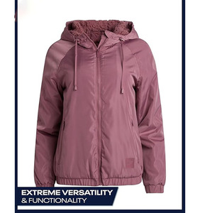 Manteau d'hiver ample et oversize pour femme, veste matelassée à col roulé et capuche, séchage rapide, respirante, tissée, unie, avec fermeture éclair sur le devant - Product Image 3