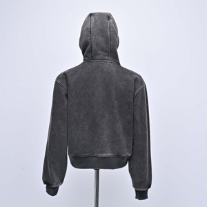 Sudadera con Capucha para Mujer, de Alta Calidad, con Bolsillo Tipo Canguro, Logotipo Personalizado, 100% Algodón, Estilo Urbano, Lavado Ácido - Product Image 5