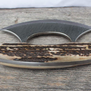 Couteau à pizza professionnel en acier Damas de qualité supérieure, manche ergonomique en bois de cerf, outil de cuisine durable de qualité industrielle, parfait - Product Image 2