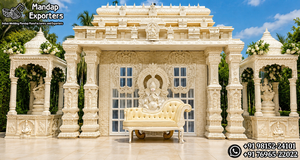 Mandap tradicional estilo templo para la grandiosa celebración de bodas en el sur de la India, Mandap Tirupati Balaji para bodas hindúes tradicionales - Product Image 3